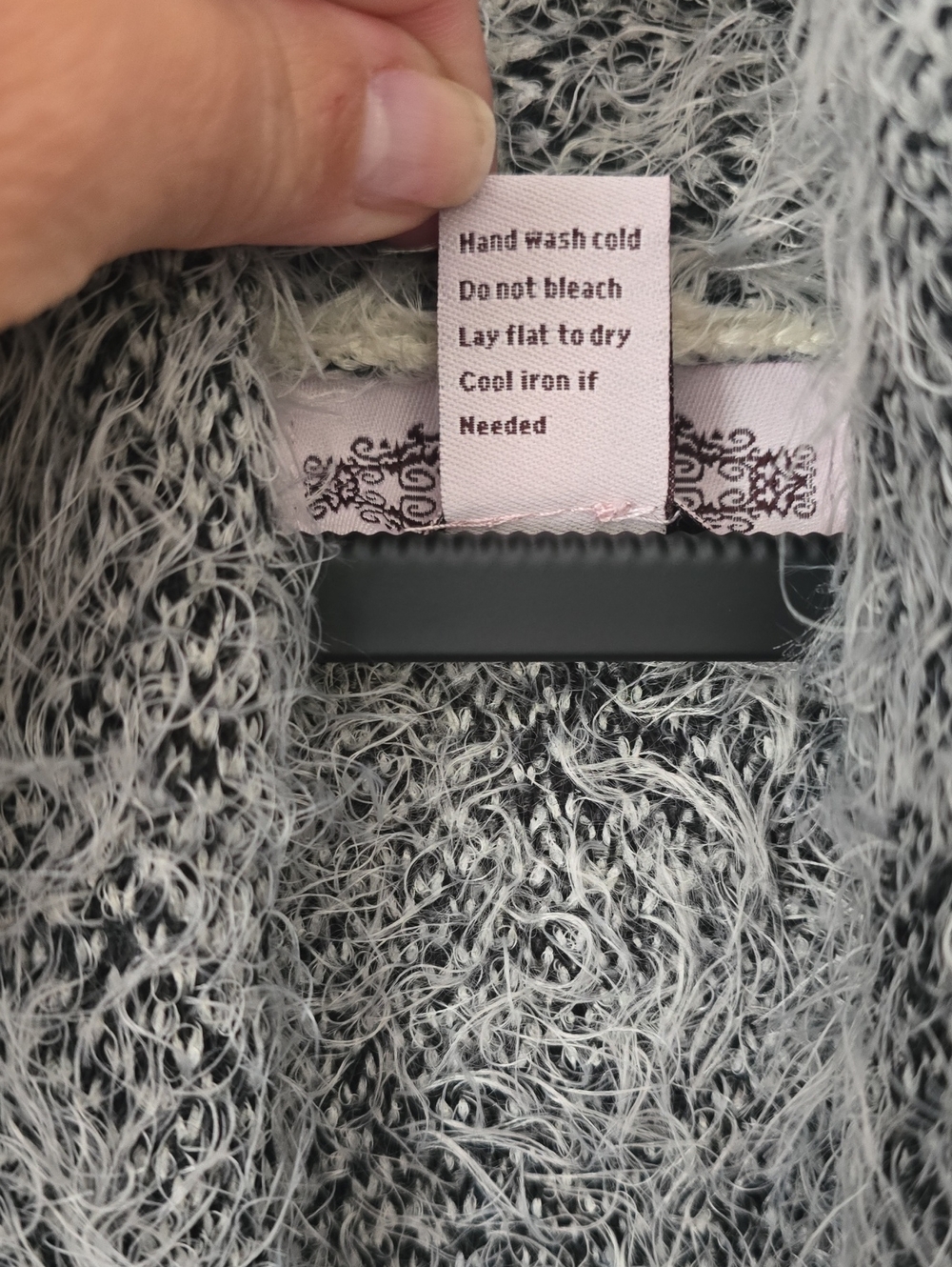 Women's Fuzzy Leopard Ombre Open Cardigan Sweater - Gray/Black - Picture 3 of 5